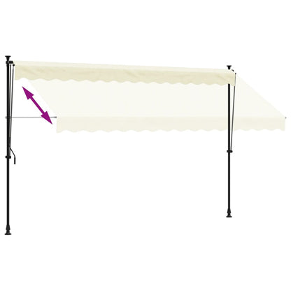 Tenda da Sole Retrattile Crema 350x150 cm in Tessuto e Acciaio