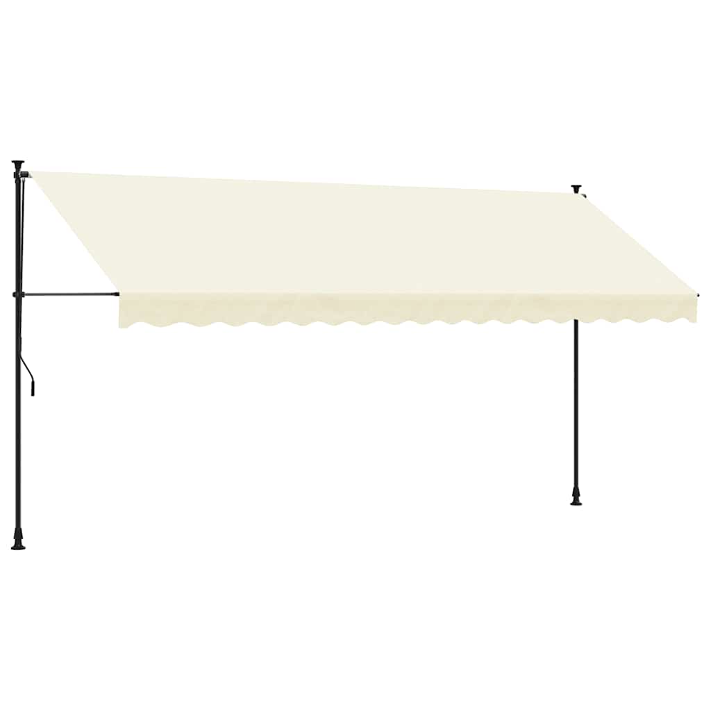 Tenda da Sole Retrattile Crema 400x150 cm in Tessuto e Acciaio - homemem39