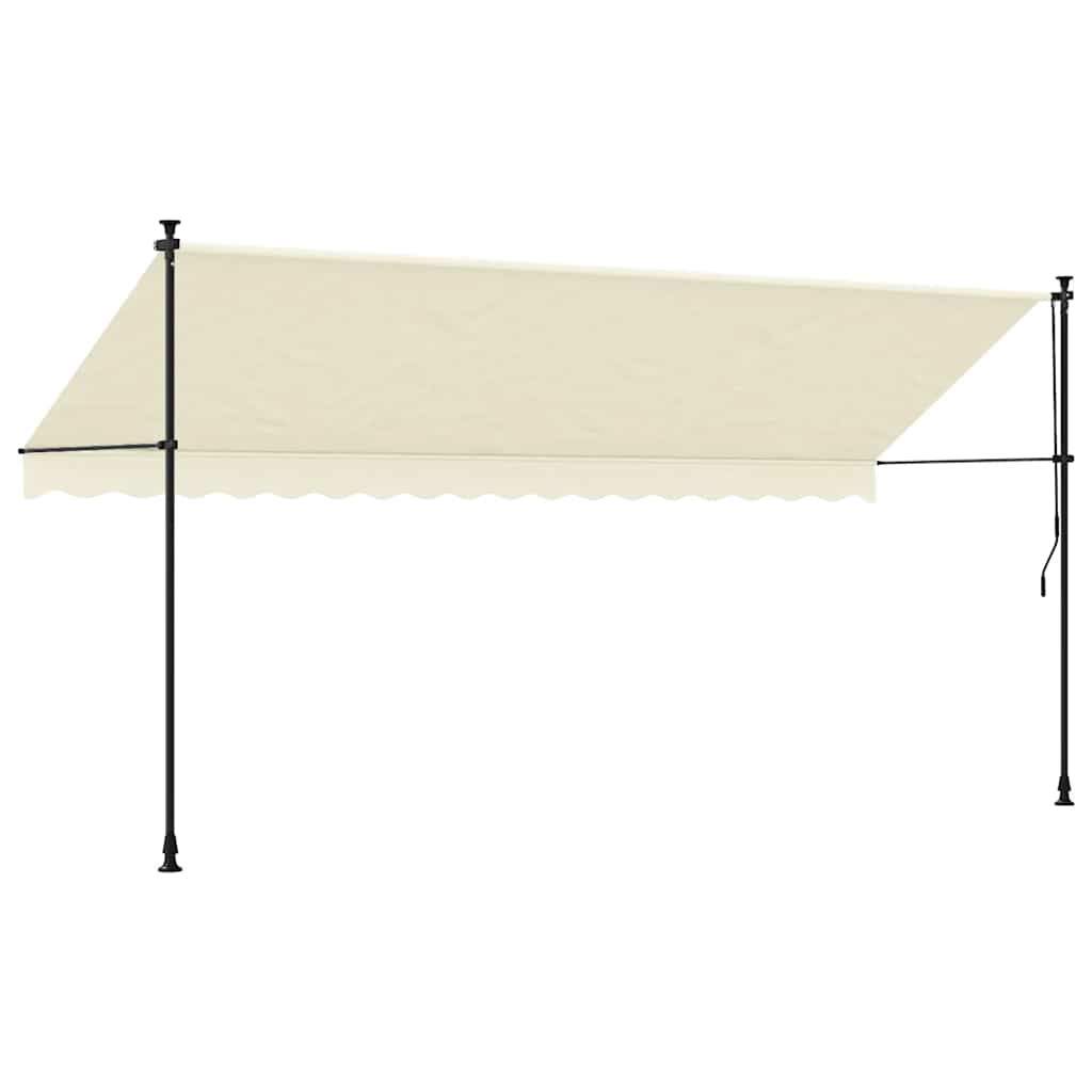 Tenda da Sole Retrattile Crema 400x150 cm in Tessuto e Acciaio - homemem39