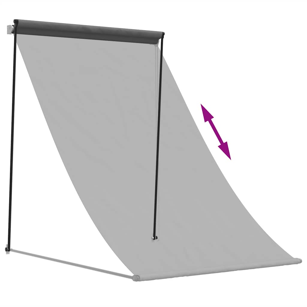 Tenda da Sole Retrattile Antracite 100x150 cm Tessuto e Acciaio | homemem39