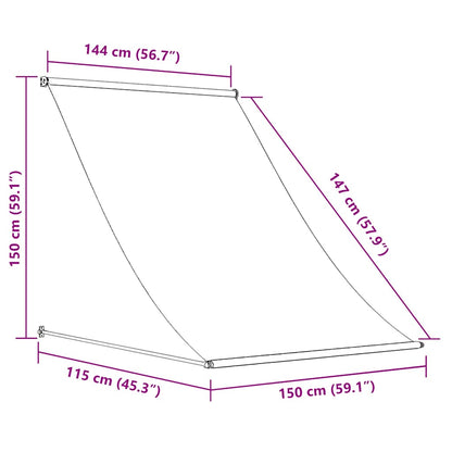 Tenda da Sole Retrattile Antracite 150x150 cm Tessuto e Acciaio - homemem39