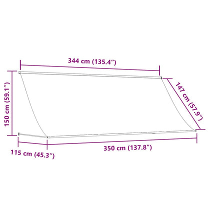 Tenda da Sole Retrattile Antracite 350x150 cm Tessuto e Acciaio | homemem39