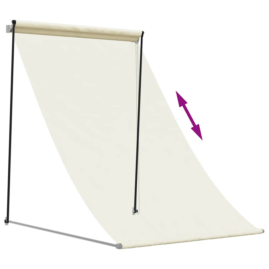 Tenda da Sole Retrattile Crema 100x150 cm in Tessuto e Acciaio | homemem39