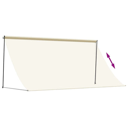 Tenda da Sole Retrattile Crema 300x150 cm in Tessuto e Acciaio - homemem39