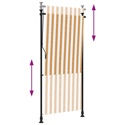 Tenda a Rullo Esterno Arancio Bianca 100x270cm Tessuto Acciaio