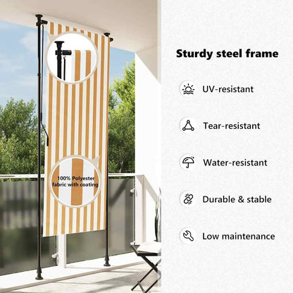 Tenda a Rullo Esterno Arancio Bianca 100x270cm Tessuto Acciaio