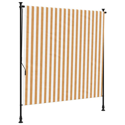 Tenda a Rullo Esterno Arancio Bianca 150x270 cm Tessuto Acciaio - homemem39