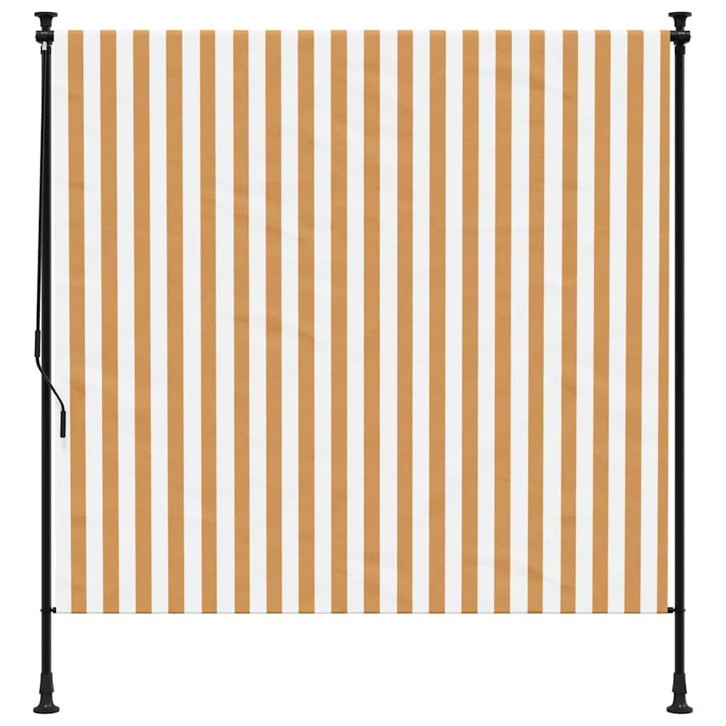 Tenda a Rullo Esterno Arancio Bianca 200x270cm Tessuto Acciaio | homemem39