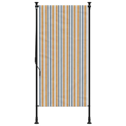 Tenda a Rullo Esterno Gialla e Bianca 100x270cm Tessuto Acciaio