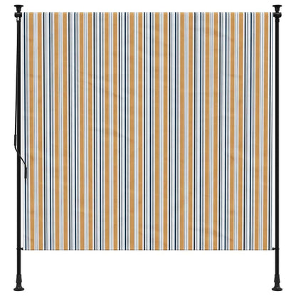 Tenda a Rullo Esterno Gialla e Bianca 150x270cm Tessuto Acciaio