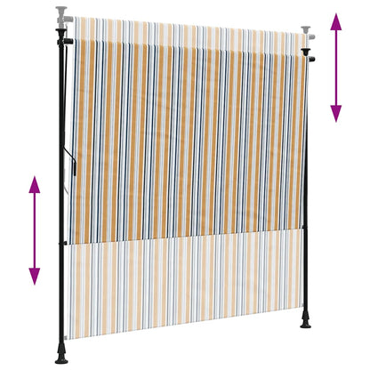 Tenda a Rullo Esterno Gialla e Bianca 150x270cm Tessuto Acciaio