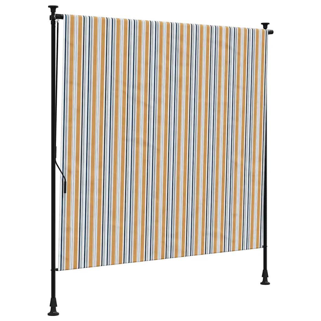 Tenda a Rullo Esterno Gialla e Bianca 200x270cm Tessuto Acciaio | homemem39