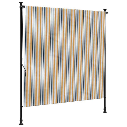 Tenda a Rullo Esterno Gialla e Bianca 200x270cm Tessuto Acciaio | homemem39