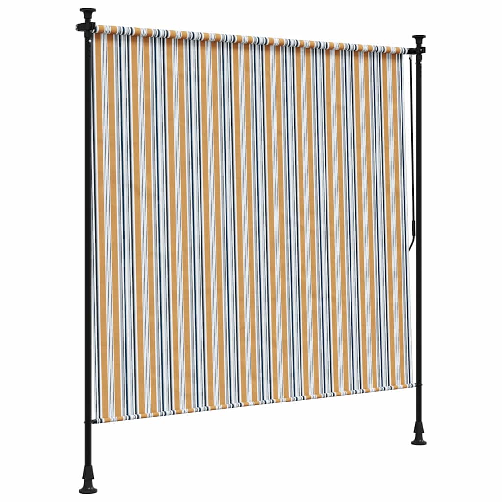 Tenda a Rullo Esterno Gialla e Bianca 200x270cm Tessuto Acciaio | homemem39