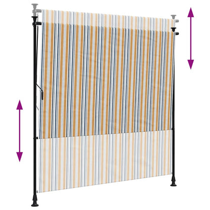 Tenda a Rullo Esterno Gialla e Bianca 200x270cm Tessuto Acciaio | homemem39