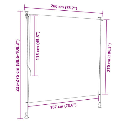Tenda a Rullo Esterno Gialla e Bianca 200x270cm Tessuto Acciaio | homemem39