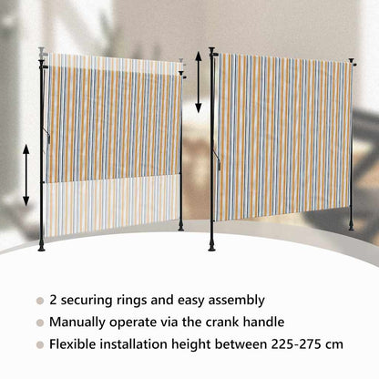 Tenda a Rullo Esterno Gialla e Bianca 200x270cm Tessuto Acciaio | homemem39