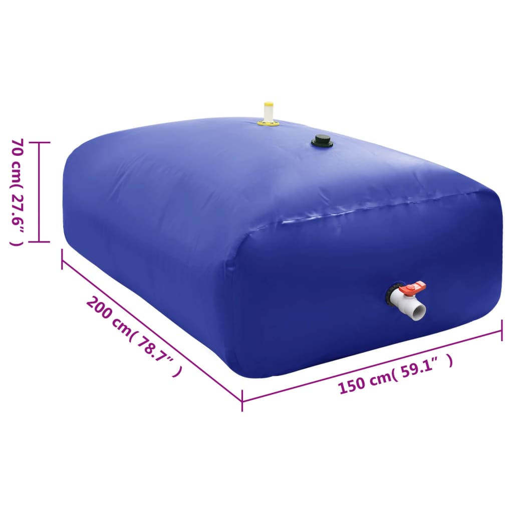 Water tank with folding tap 2100 L in PVC