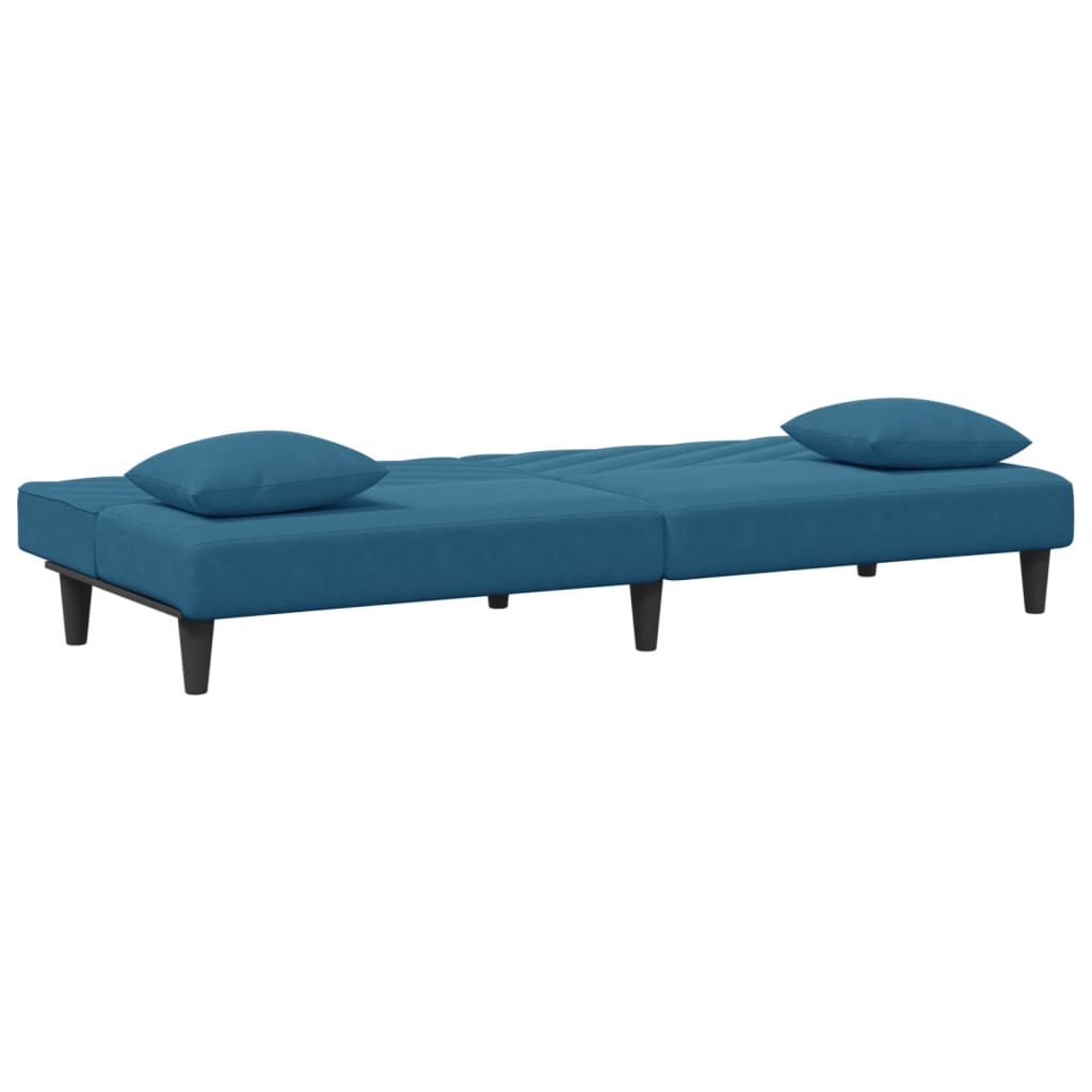 Set di Divani 2 pz con Cuscini Blu in Velluto - homemem39