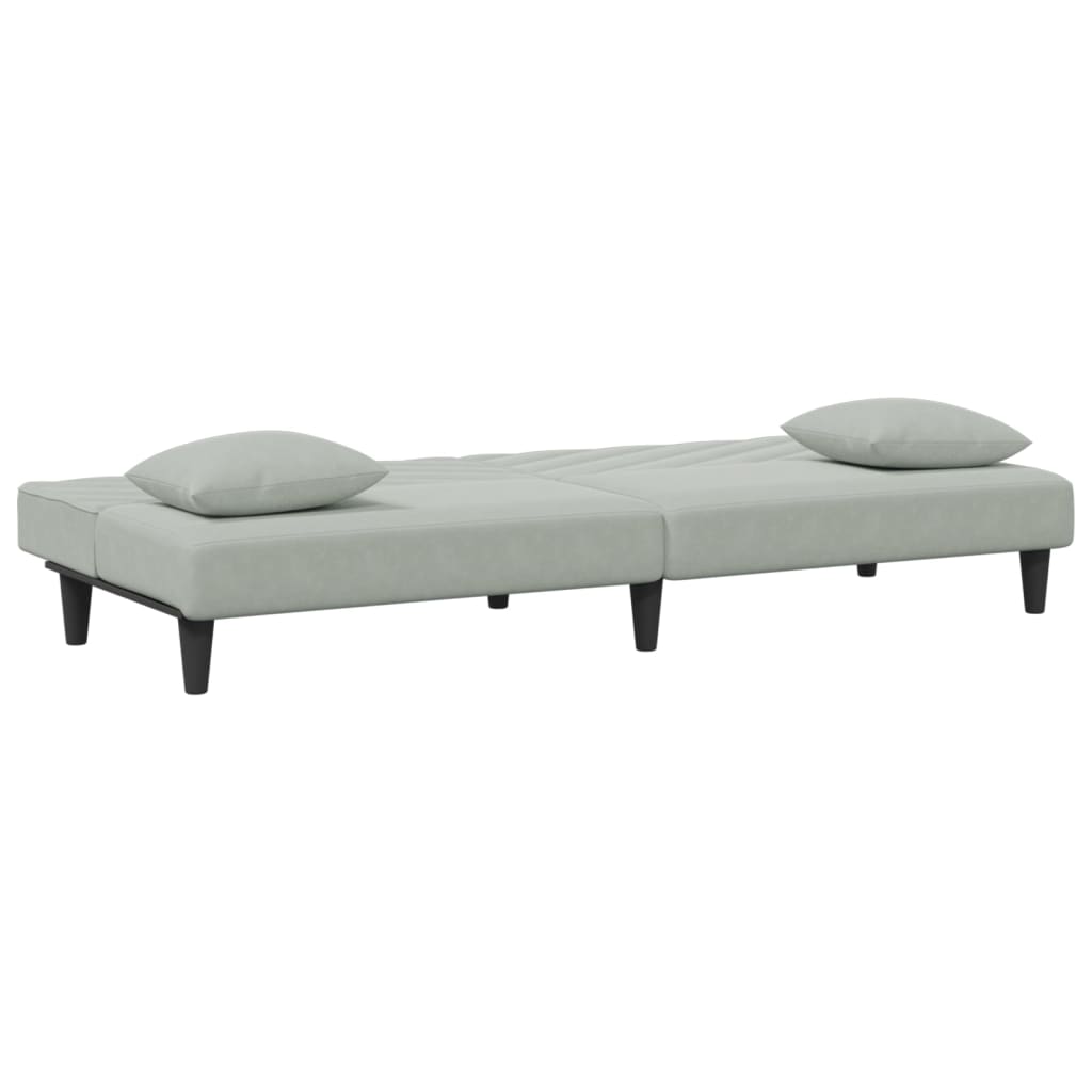 Set di Divani 2 pz con Cuscini Grigio Chiaro in Velluto - homemem39