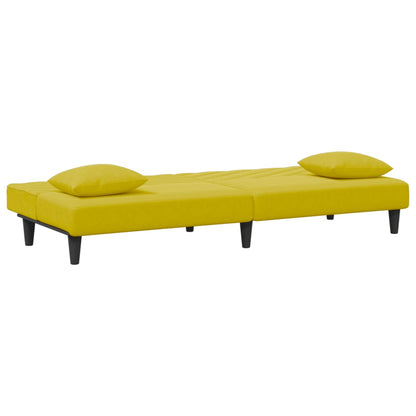 Set di Divani 2 pz con Cuscini Giallo in Velluto - homemem39