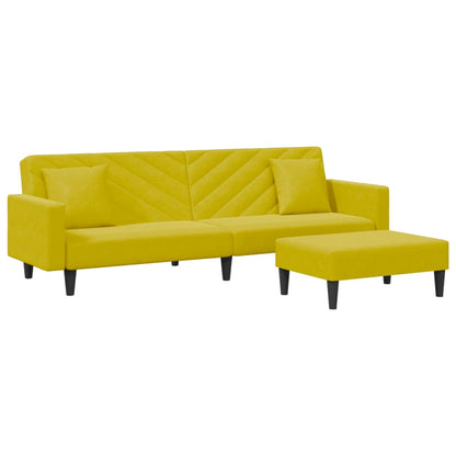 Set di Divani 2 pz con Cuscini Giallo in Velluto - homemem39