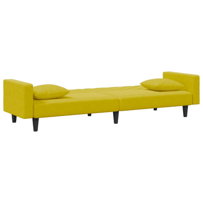 Set di Divani 2 pz con Cuscini Giallo in Velluto - homemem39