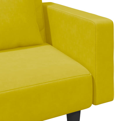 Set di Divani 2 pz con Cuscini Giallo in Velluto - homemem39
