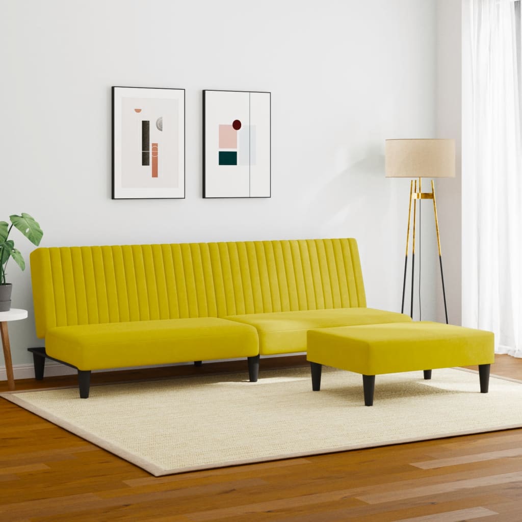Set di Divani 2 pz Giallo in Velluto - homemem39