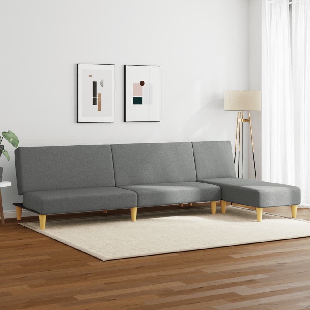 Set di Divani 2 pz Grigio Scuro in Tessuto - homemem39