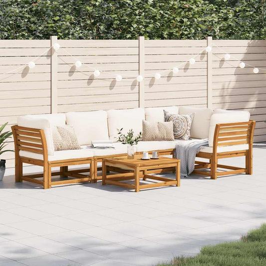Set Salotto da Giardino 6 pz con Cuscini in Massello di Acacia - homemem39