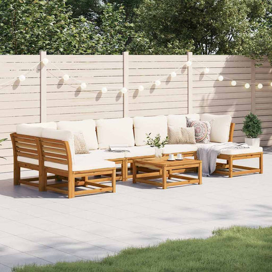 Set Salotto da Giardino 8 pz con Cuscini Legno Massello Acacia - homemem39