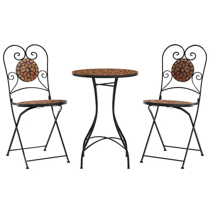 Set da Bistrot con Mosaico Terracotta e Ferro e Ceramica