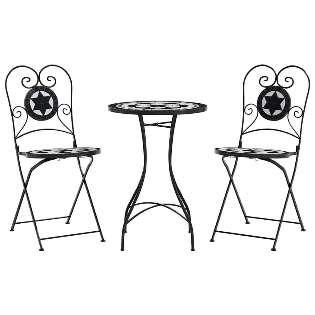 Set da Bistrot con Mosaico e in Ferro e Ceramica