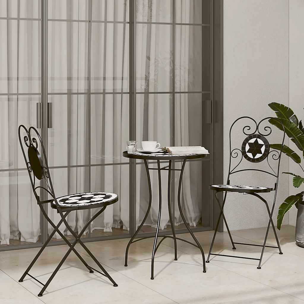 Set da Bistrot con Mosaico e in Ferro e Ceramica
