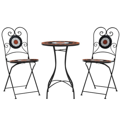 Set da Bistrot con Mosaico Terracotta e Ferro e Ceramica