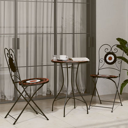 Set da Bistrot con Mosaico Terracotta e Ferro e Ceramica