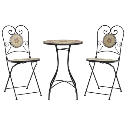 Set da Bistrot con Mosaico Terracotta e Ferro e Ceramica