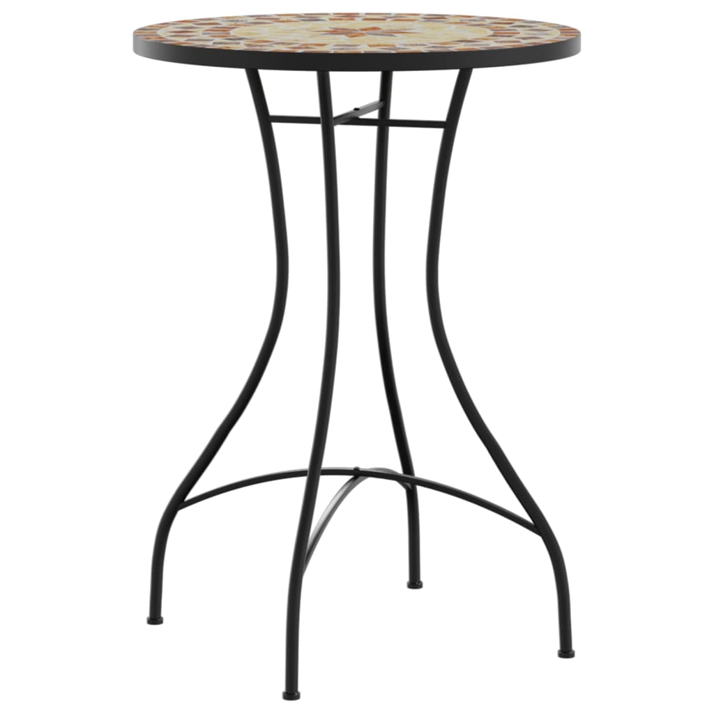 Set da Bistrot con Mosaico Terracotta e Ferro e Ceramica