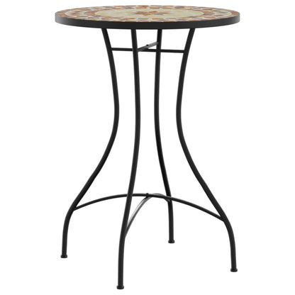 Set da Bistrot con Mosaico Terracotta e Ferro e Ceramica