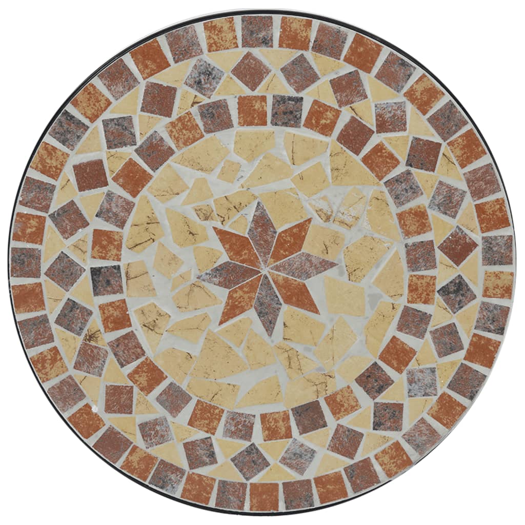 Set da Bistrot con Mosaico Terracotta e Ferro e Ceramica