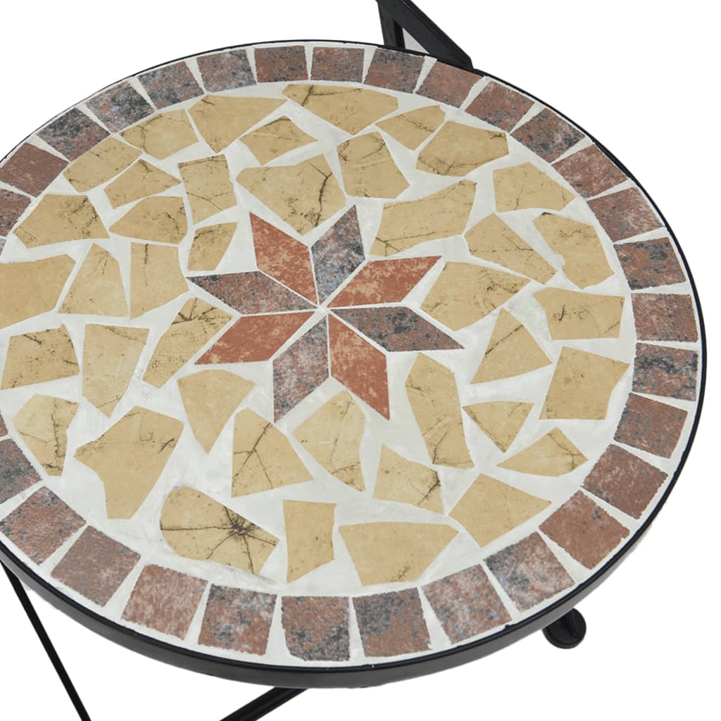 Set da Bistrot con Mosaico Terracotta e Ferro e Ceramica