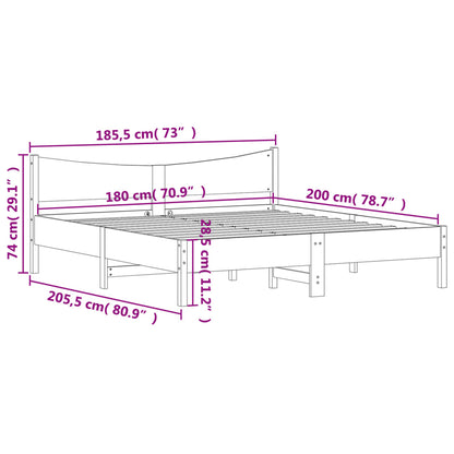 Giroletto senza Materasso 180x200 cm in Legno Massello di Pino