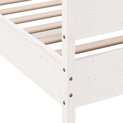 Bedframe with White Headboard 180x200 cm Solid Pine