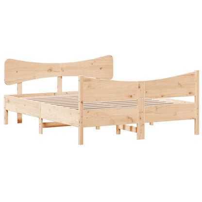 Bed frame with headboard 160x200 cm in solid pine wood