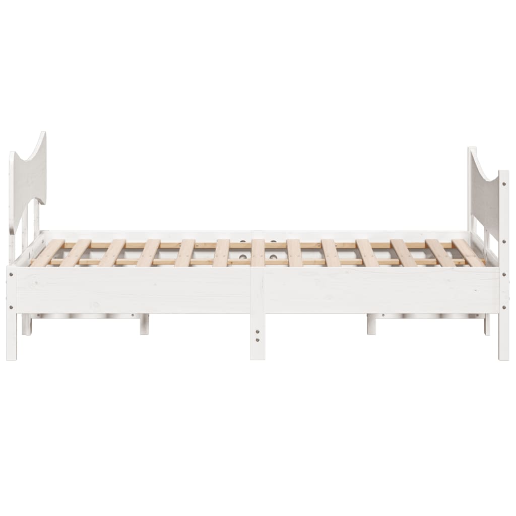 Giroletto senza Materasso Bianco 160x200 cm Legno Massello Pino