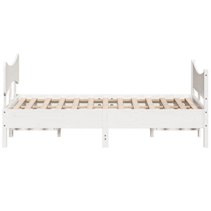 Giroletto senza Materasso Bianco 160x200 cm Legno Massello Pino