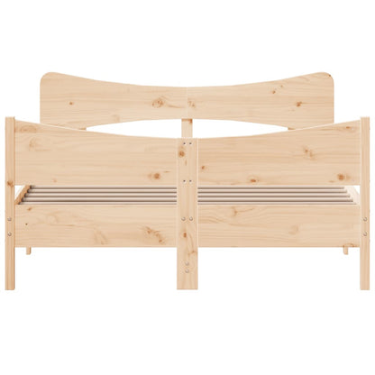 Bed frame with headboard 150x200 cm in solid pine wood