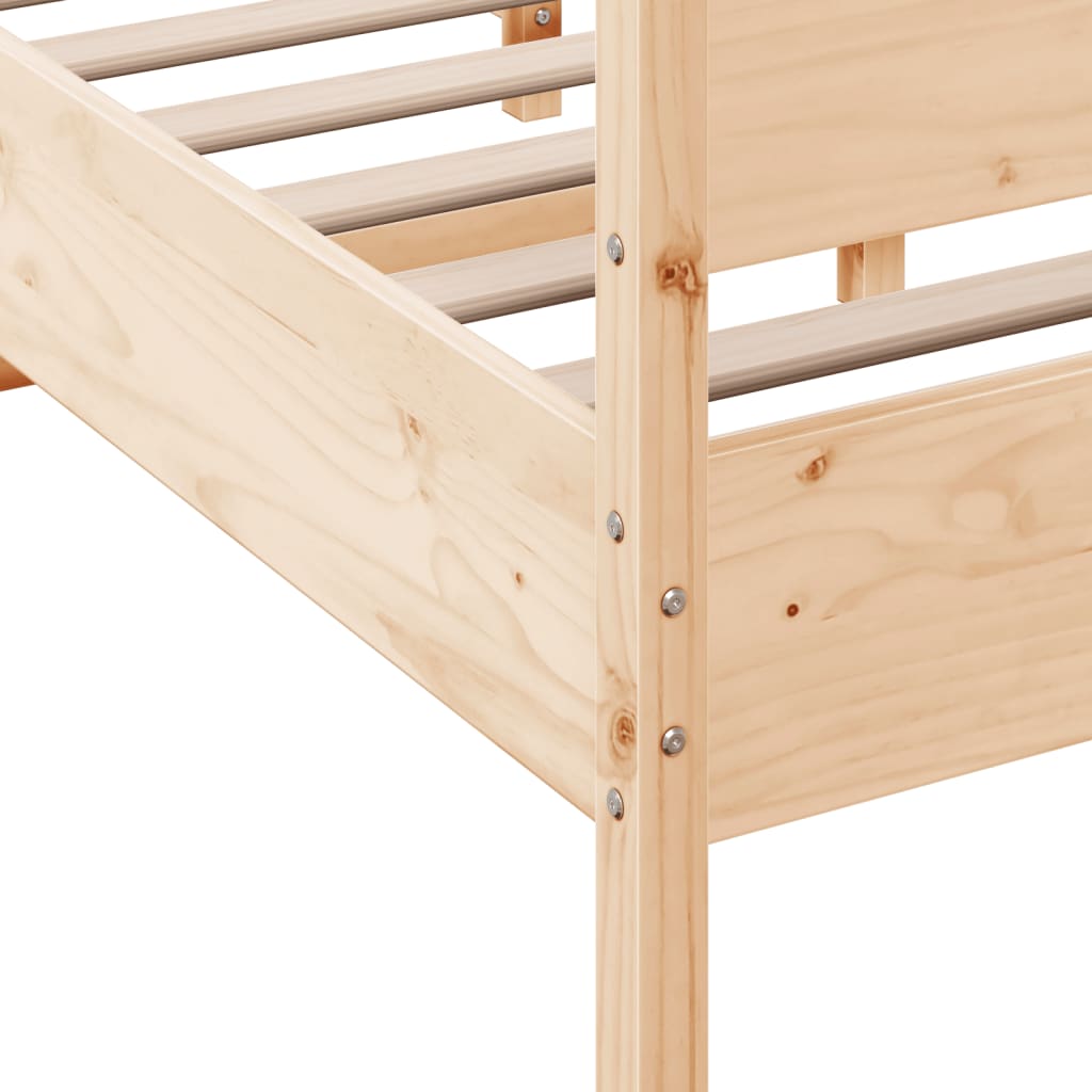 Bed frame with headboard 150x200 cm in solid pine wood