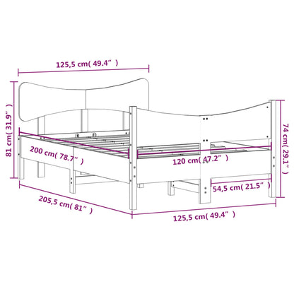 Giroletto senza Materasso 120x200 cm in Legno Massello di Pino